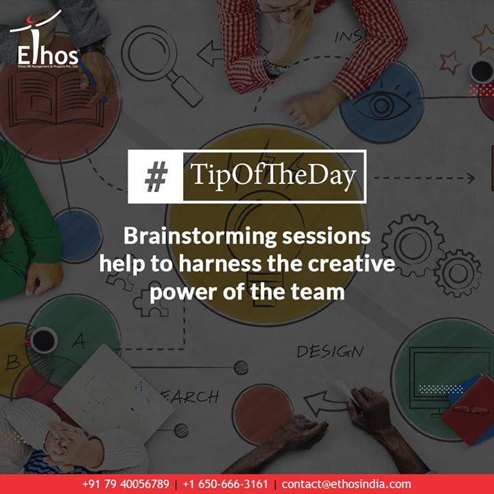 Brainstorming sessions help to harness the creative power of the team and helps to bring fresh perspectives and ideas on board.

Gear up to fuel up the new ideas.

#TipOfTheDay#EthosIndia #Ahmedabad #EthosHR #Recruitment #CareerGuide #India