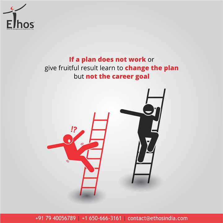 If a plan does not work out or give fruitful result learn to change the plan but not the career goal.

#CareerMotivation #TOTD #Reskill #BeatUnemployment #ThingsWeDo #CareForYourCareer #OurServices #CareerOpportunity #EthosIndia #Ahmedabad #EthosHR #Recruitment #CareerGuide #India