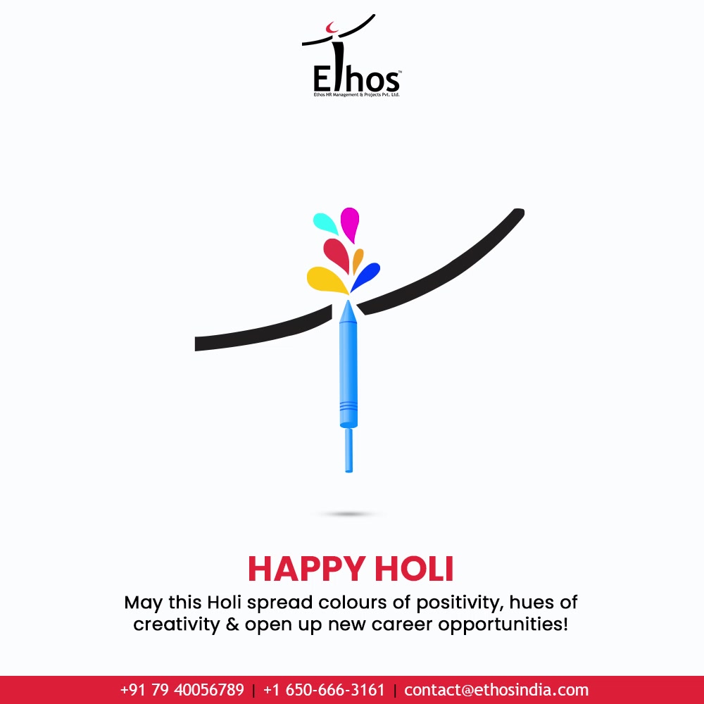 May this Holi spread colours of positivity, hues of
creativity & open up new career opportunities!

#Holi #HappyHoli #Holi2021 #Colours #FestivalOfColours #HoliHai #Festival #IndianFestival #EthosIndia #Ahmedabad #EthosHR #Ethos #HR #Recruitment #CareerGuide #India