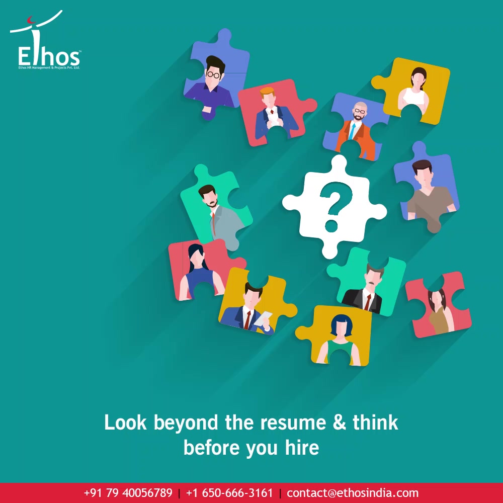 If you remain totally dependent on the experience certificates and basic interview while hiring new employees then your approach towards recruitment is all wrong.

Look beyond the resume & think before you hire because hiring the right candidates is essential.

#JobRecruitment #EmployeeHiring #CareerCounselling #OurServices #CareerOpportunity #EthosIndia #Ahmedabad #EthosHR #Ethos #HR #Recruitment #CareerGuide #India