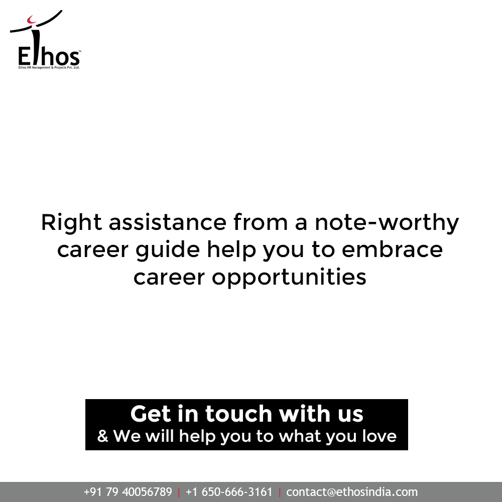 There are many youngsters who wish to make their career in a field of their choice. There are many unemployed ones who are still confused about their career choice.

All the confusions can come to an end when you seek for the right career guidance.

Get in touch with us at Ethos India and we will be glad offering you the career guidance.

#EthosIndia #Ahmedabad #EthosHR #Ethos #HR #Recruitment #CareerGuide #India