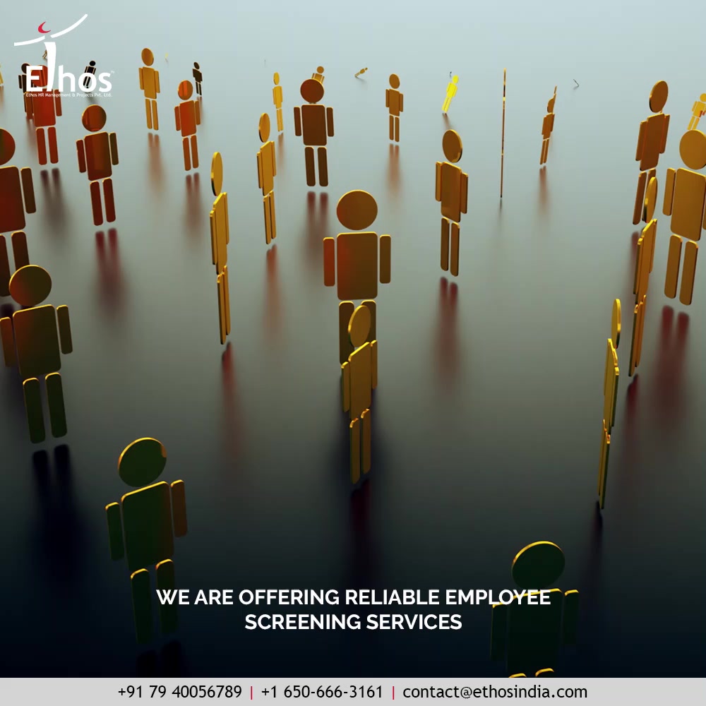 Employee screening service is a neccessity. In this age of competition, one cannot afford to hire wrong candidates because it can take a toll on productivity.

Get in touch with us to get the safe and reliable Employee Screening Services.

#RecruitRight #EmployeeHiring #EmployeeBackgroundVerification #CareerCounselling #OurServices #CareerOpportunity #EthosIndia #Ahmedabad #EthosHR #Ethos #HR #Recruitment #CareerGuide
