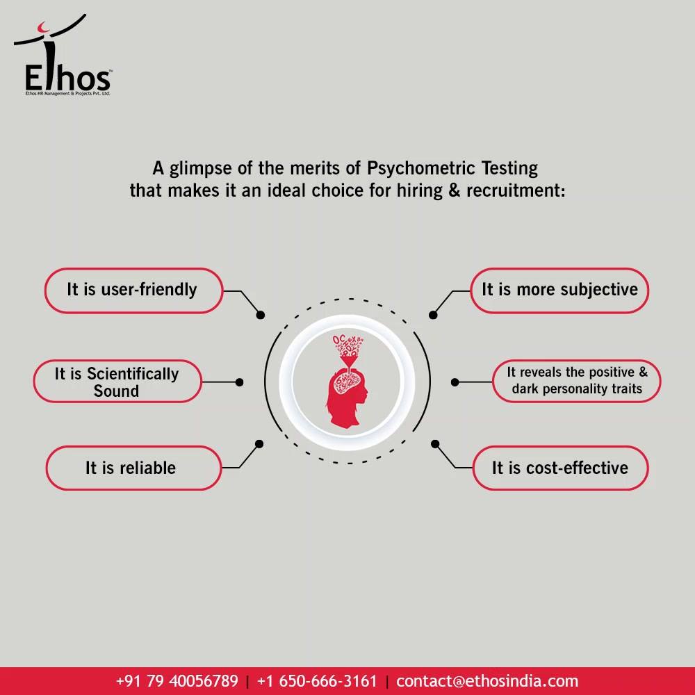If you are yet to be convinced about the usefulness of Psychometric Testing then take a look at its advantages & merits that make it an ideal choice for hiring & recruitment:

- It is user-friendly
- It is Scientifically sound
- It is reliable
- It is more subjective
- It reveals the positive & dark personality traits
- It is cost-effective

Get in touch with Ethos India for your further related queries regarding #PsychometricTesting.

#CareerCounselling #OurServices #CareerOpportunity #EthosIndia #Ahmedabad #EthosHR #Ethos #HR #Recruitment #CareerGuide #India