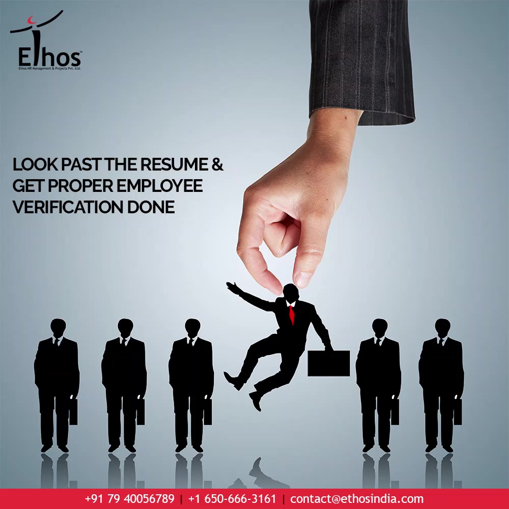 When it comes to the process of recruitment and hiring, you must go beyond simply trusting your instincts. 

Create an effective employee search & selection process. Look past the resume & get proper employee verification done before hiring your employees. 

#EmployeeBackgroundVerification #JobRecruitment #EmployeeHiring #CareerCounselling #OurServices #CareerOpportunity #EthosIndia #Ahmedabad #EthosHR #Ethos #HR #Recruitment #CareerGuide #India